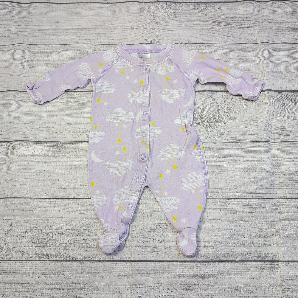 0/3m Hanna Andersson Violet Clouds Snap Sleeper
